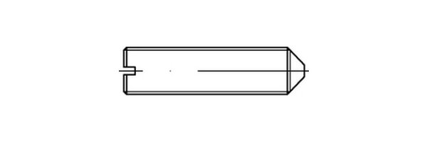 DIN 553 A4 Gewindestifte mit Spitze und Schlitz