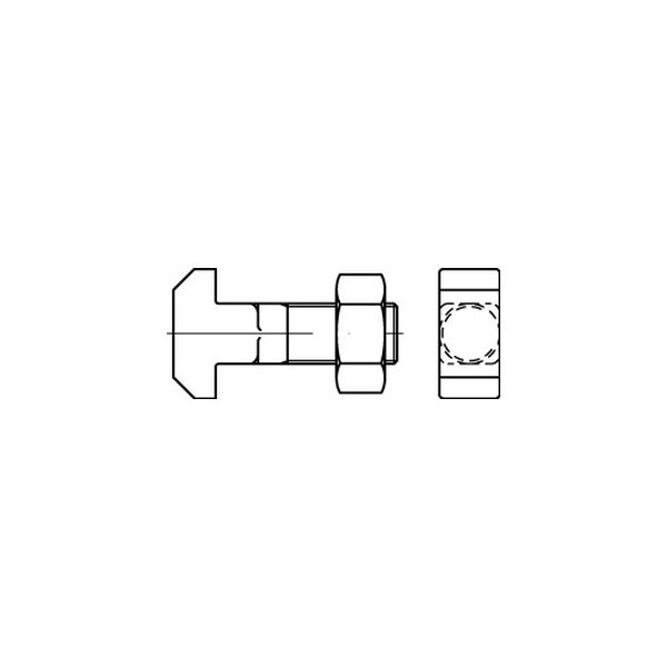 DIN 186 Mu 4.6 Form B Hammerschrauben mit Mutter M 12 x 55  (VE 10 Stück)