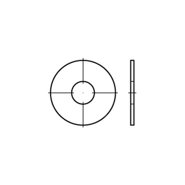 Kotflügelscheiben 6,4 x 35 x 1,5  galv. verzinkt (VE 200 Stück)