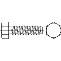 DIN 7976 F (mit Zapfen) verzinkt Blechschrauben 6,3 x 25...