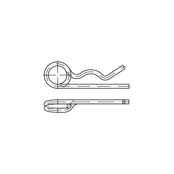 DIN 11024 Federstecker 3,2 mm verzinkt, Drahtstärke 2,8 mm (VE 200 Stück)